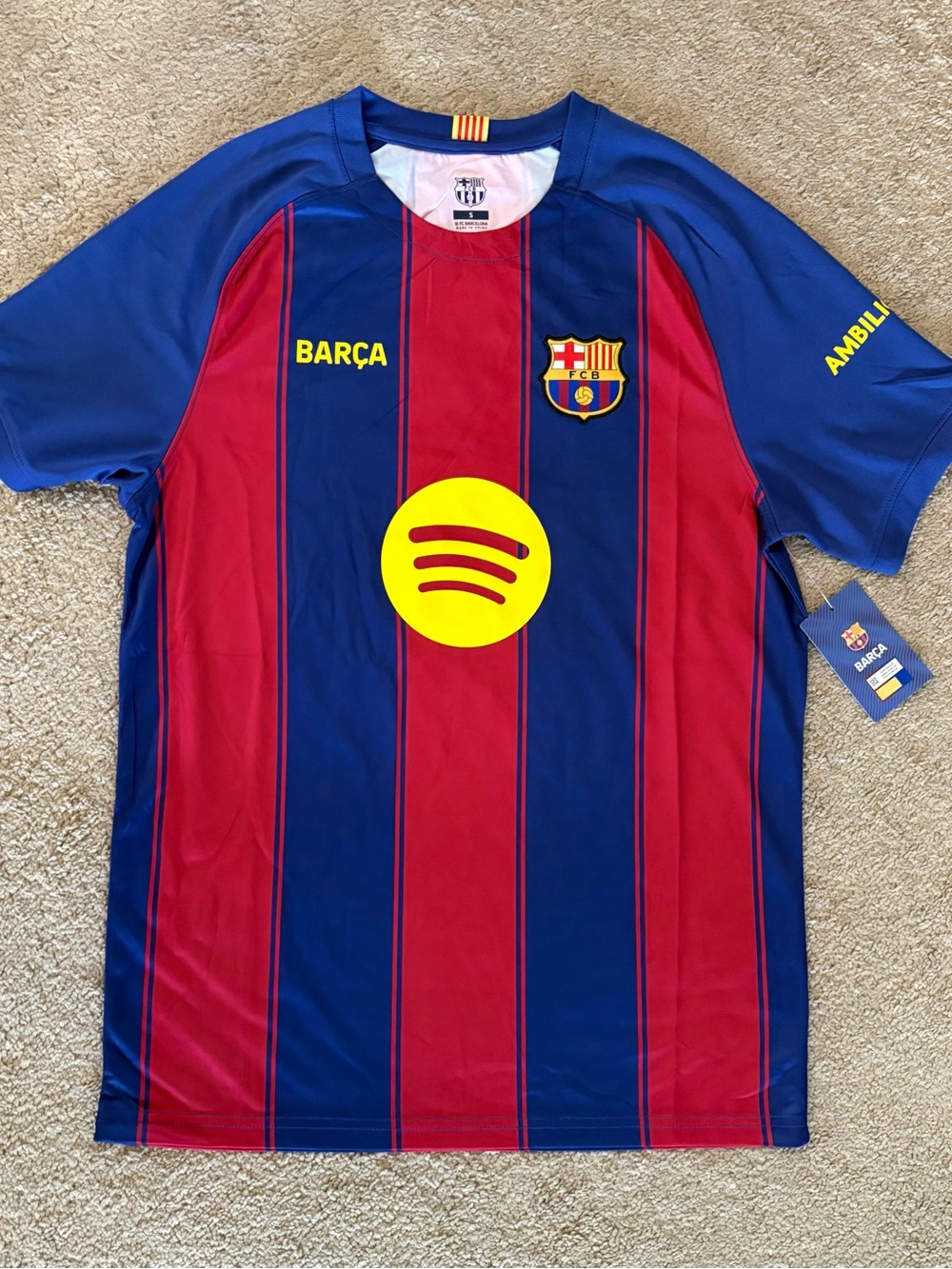 FC Barcelona Home Stripe Jersey - Blue & Red Men’s Size Small